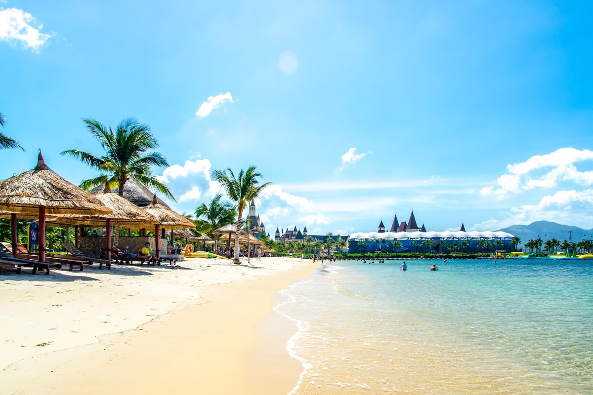 The city beach stretches over 7 kilometers with soft golden sand and clear blue waters